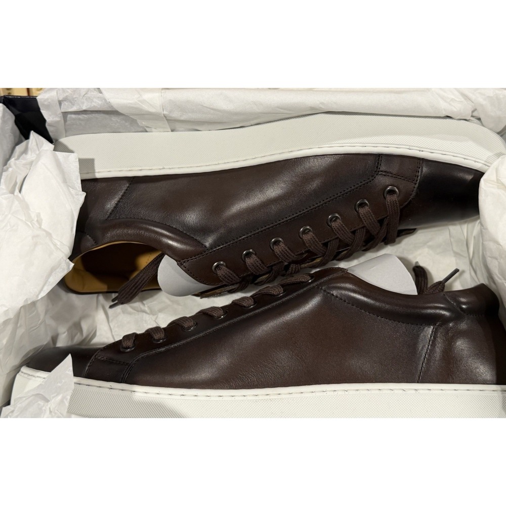 Ralph Lauren Purple Label Shoes Mens 11D BROWN Leather Severn Sneakers New